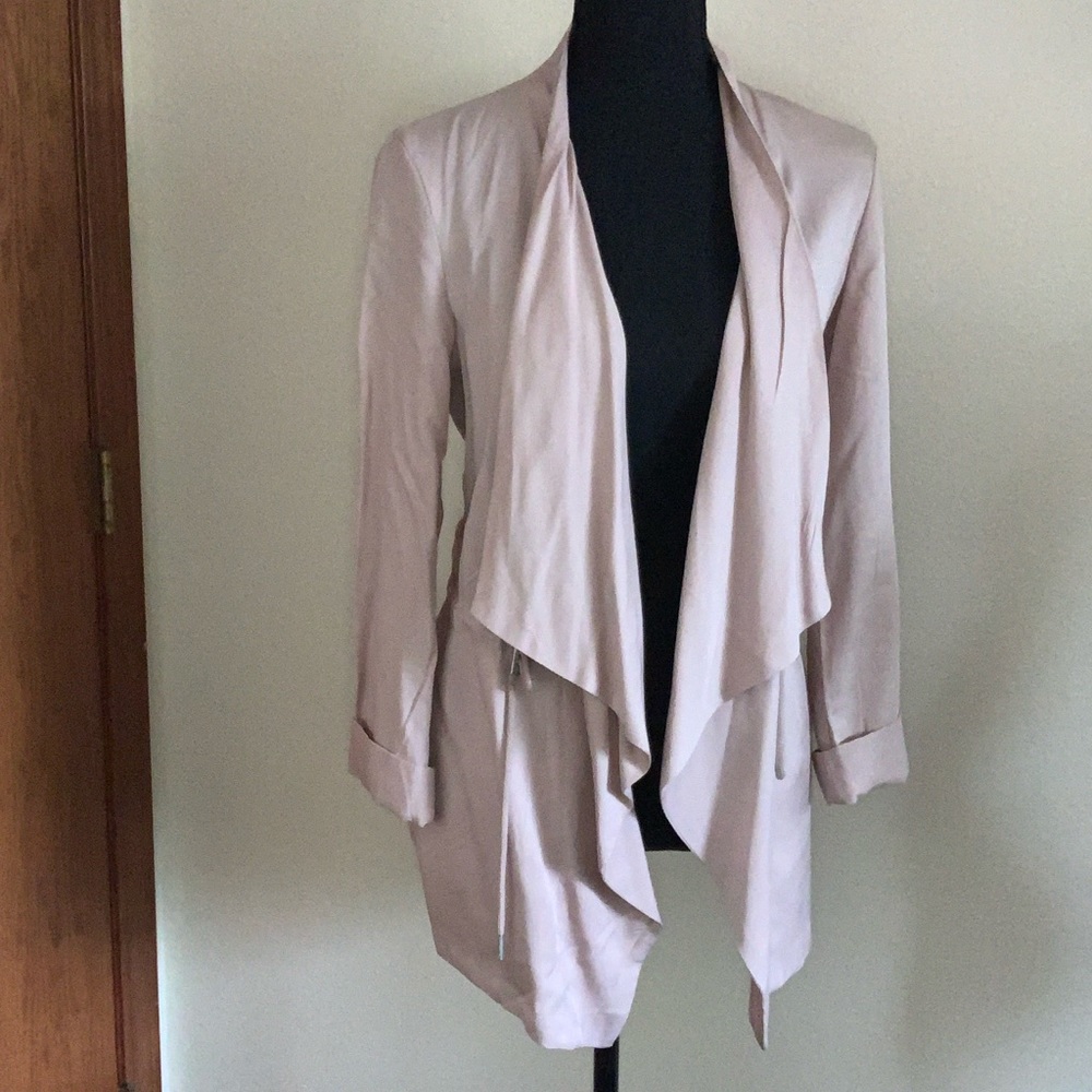 Light Pink Jacket w/ Rolled Sleeves + Drawstring